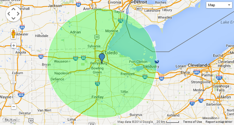 50 Mile Radius Map - United States Map